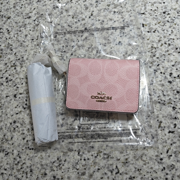 Coach Handbags - Coach Mini Wallet On A Chain In Signature Canvas With Charms (Powder pink)